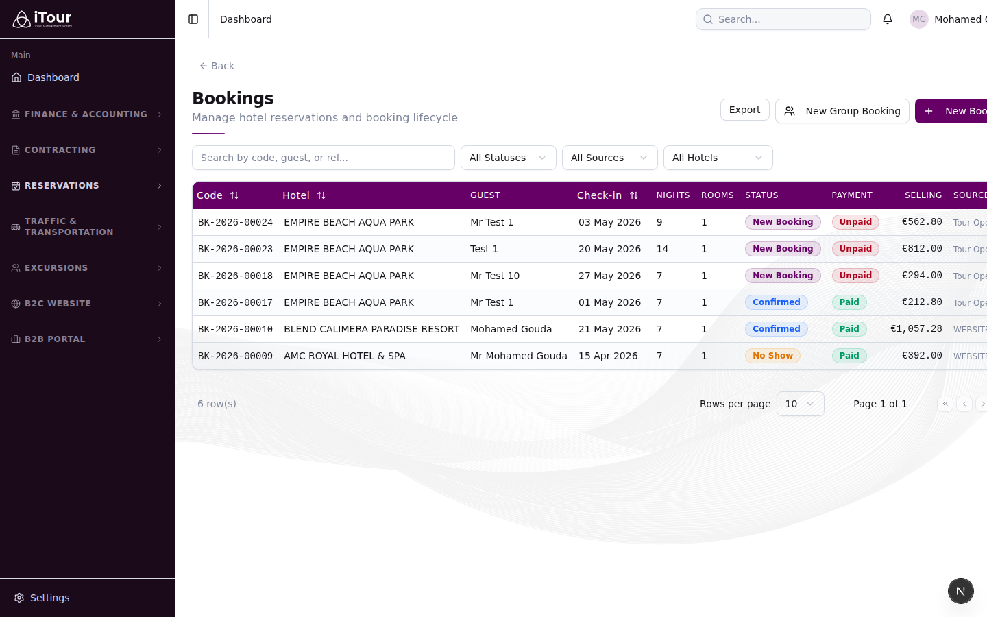 Reservations Module